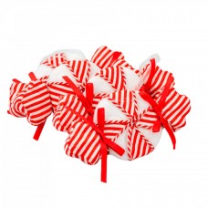 Decoratiune brad in forma de bomboana, culoare alb cu rosu, dimensiune: 16.5x2.5x5.8 cm, 4 buc/set, MI-585