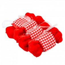 Decoratiune brad in forma de bomboane, culoare alb cu rosu, dimensiune: 14.5x3x6 cm, 4 buc/set MI-624