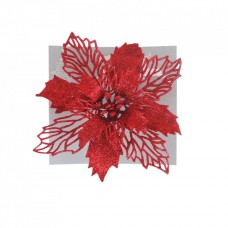 Decoratiune brad in forma de floare, culoare rosu, dimensiune 17*17cm, BL-6016R