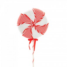 Decoratiune brad in forma de Lollipop, culoare alb cu rosu, dimensiune: 32x4x77 cm, MI-598