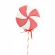 Decoratiune brad in forma de Lollipop, culoare alb cu rosu, dimensiune: 32x4x77cm, MI-516