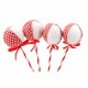 Decoratiune brad in forma de Lollipop, culoare alb cu rosu, dimensiune: 8.5x1.5x24 cm, 4 buc/set MI-618