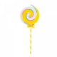 Decoratiune brad in forma de Lollipop, culoare galben, dimensiune: 25x3.5x71 cm, MI-642