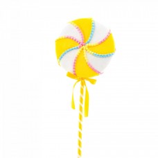 Decoratiune brad in forma de Lollipop, culoare galben, dimensiune: 34x4x77 cm, MI-643