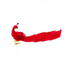 Decoratiune brad in forma de Paun, culoare alb, dimensiune: 14x40x18 cm, MI-683