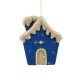 Decoratiune Craciun-Casuta din povesti, culoare: albastru. Dimensiuni : 25*22*3.5cm -HB-157