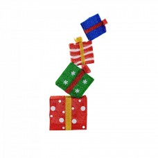 Decoratiune Craciun pe cadru de sarma cu material textil si leduri, dimensiune 32x12x95cm , 45 led-uri, lumina calda, cu jocuri de lumini, alimentare la priza, MI-708