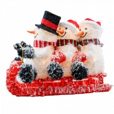 Decoratiune Craciun pe cadru de sarma cu material textil si leduri, dimensiune 75x37x56cm, 60 led-uri, lumina calda, cu jocuri de lumini, alimentare la priza, MI-707