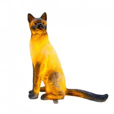 Decoratiune de exterior 3D Siamese Cat din fibra de sticla, 360Led, 39 cm, PHB-M0007