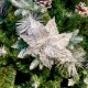 Decoratiune pentru brad in forma de floare, culoare argintiu, dimensiune 25 cm, MI-1056