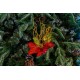 Decoratiune pentru brad in forma de floare, culoare rosu, dimensiune 17x 32 cm, HB-505
