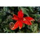 Decoratiune pentru brad in forma de floare, culoare rosu, dimensiune 35x40cm, HB-536