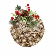 Minge cu franghie naturala de canepa si hartie cu sarma de cupru 35 led-uri lumina calde + transformator