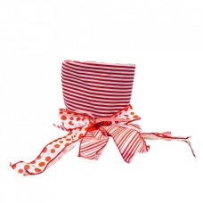 Palarie decorativa pentru brad, culoare alb cu rosu, dimensiune 30x15 cm, HB-02