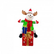 Ren pe cadru de sarma cu material textil si leduri, dimensiune 50x30x90cm, 50 led-uri lumina calda, cu jocuri de lumini, alimentare priza, MI-706